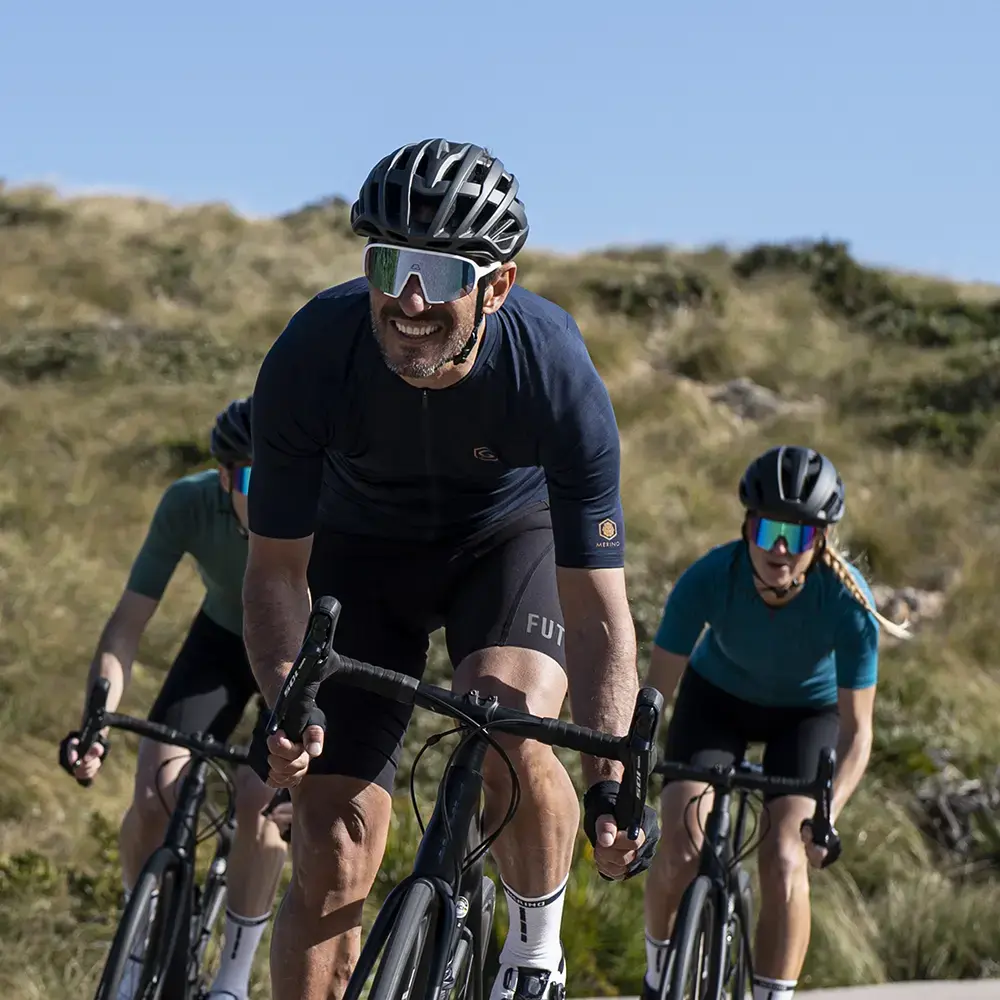 FUTURUM JONA Merino Fietsshirt Korte Mouwen Donkerblauw Heren