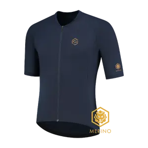FUTURUM JONA Merino Fietsshirt Korte Mouwen Donkerblauw Heren