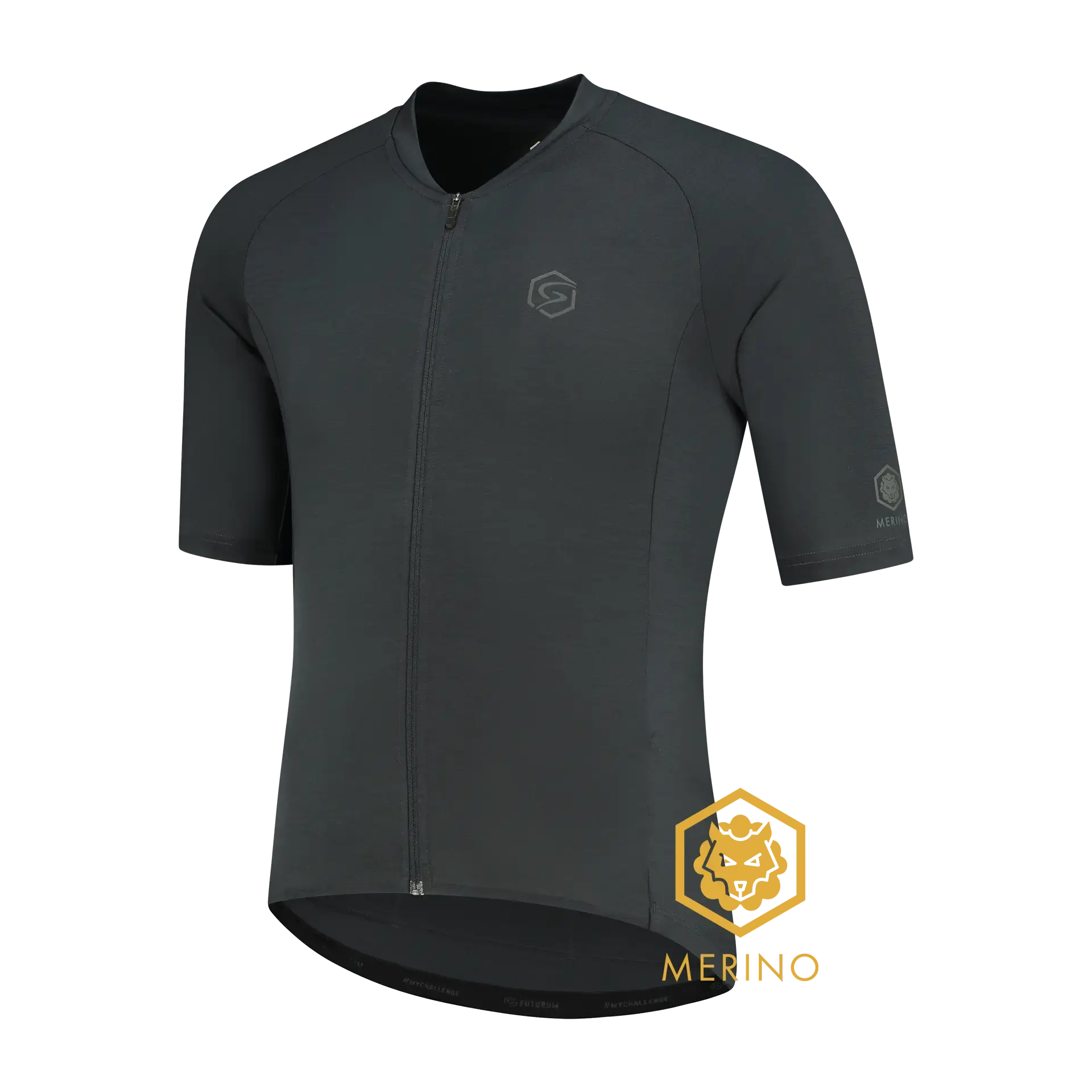 FUTURUM JONA Merino Fietsshirt Korte Mouwen Donkergrijs Heren