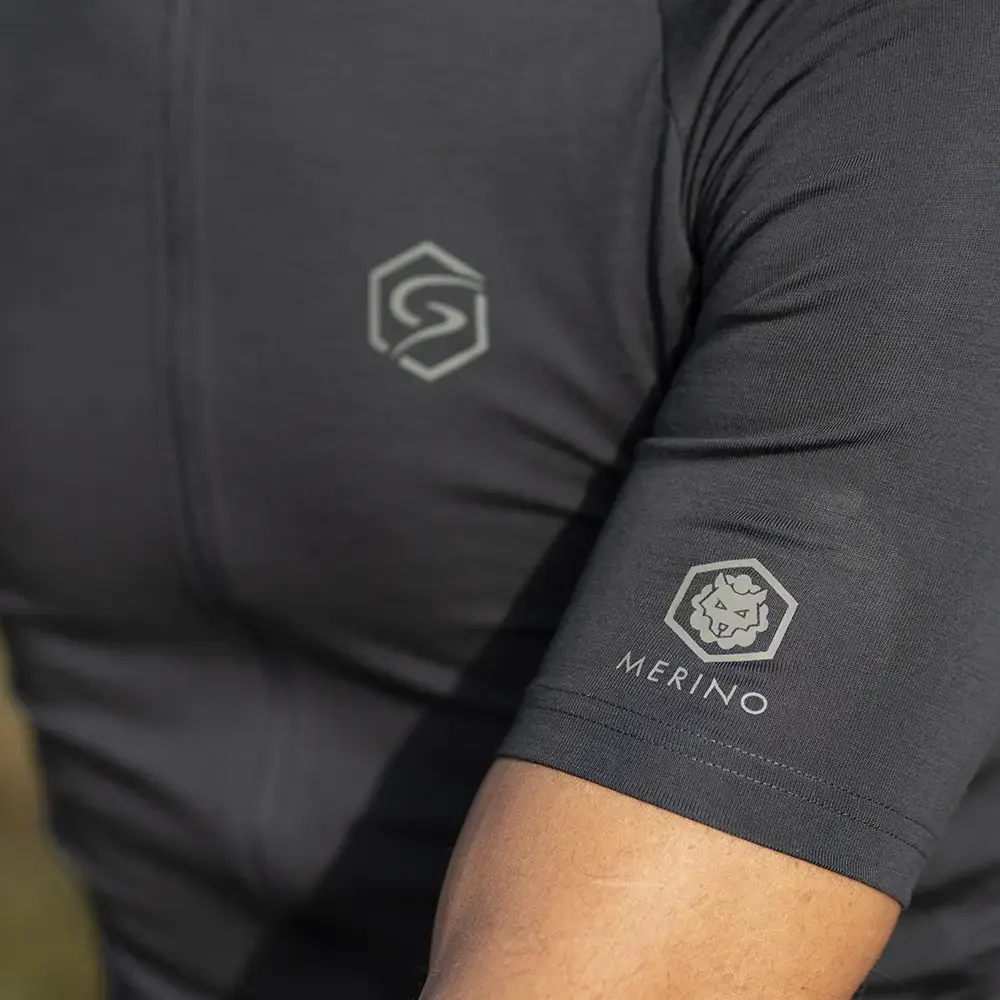 FUTURUM JONA Merino Fietsshirt Korte Mouwen Donkergrijs Heren