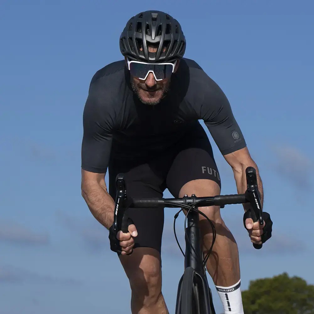 FUTURUM JONA Merino Fietsshirt Korte Mouwen Donkergrijs Heren