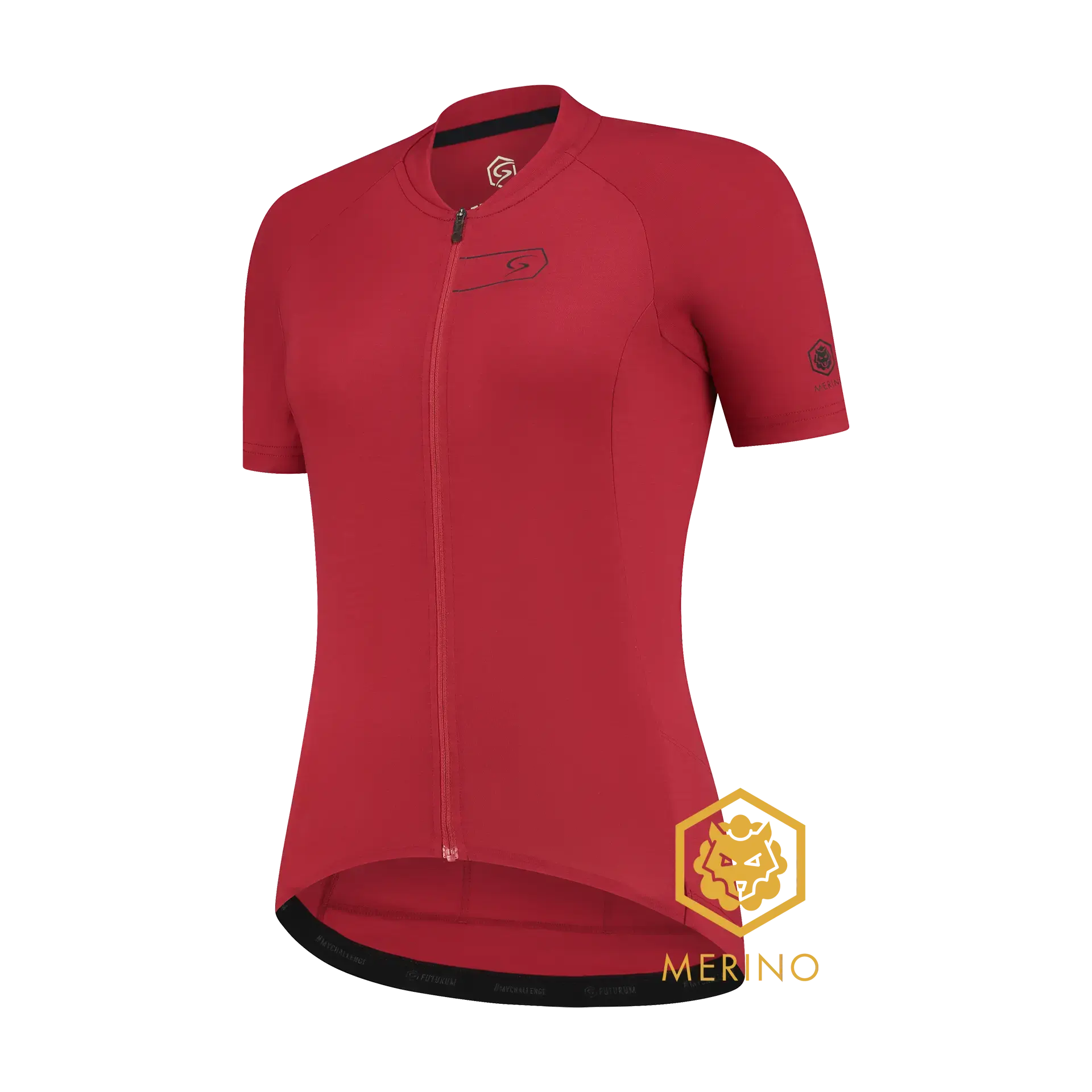 FUTURUM ROSA Merino Fietsshirt Korte Mouwen Rood Dames