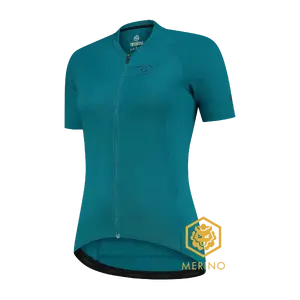 FUTURUM ROSA Merino Fietsshirt Korte Mouwen Turquoise Dames