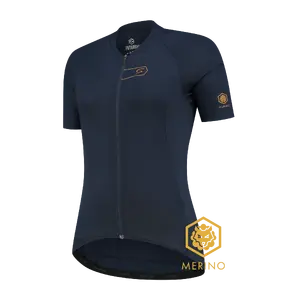 FUTURUM ROSA Merino Fietsshirt Korte Mouwen Donkerblauw Dames