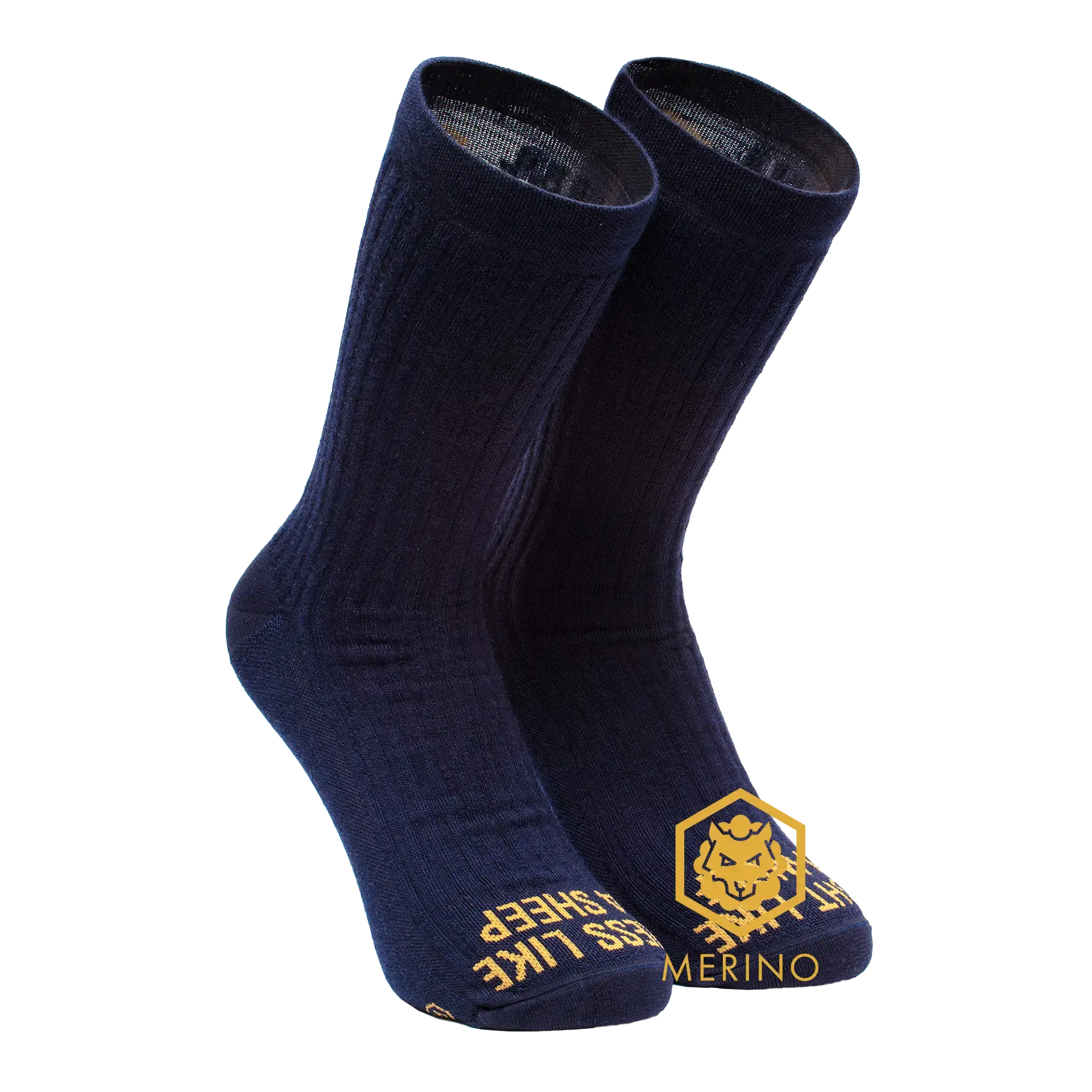 FUTURUM 4 SEASONS Merino Fietssokken Extra Warm Donkerblauw/Goud