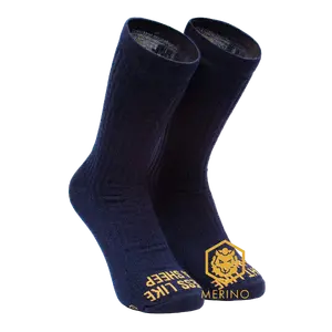 FUTURUM 4 SEASONS Merino Fietssokken Extra Warm Donkerblauw/Goud
