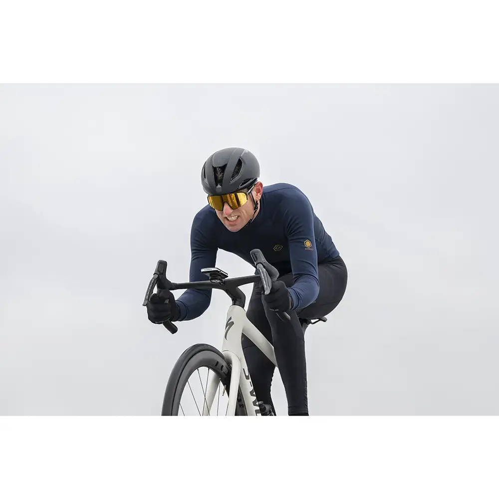FUTURUM JONA Merino Fietsshirt Lange Mouwen Donkerblauw Heren