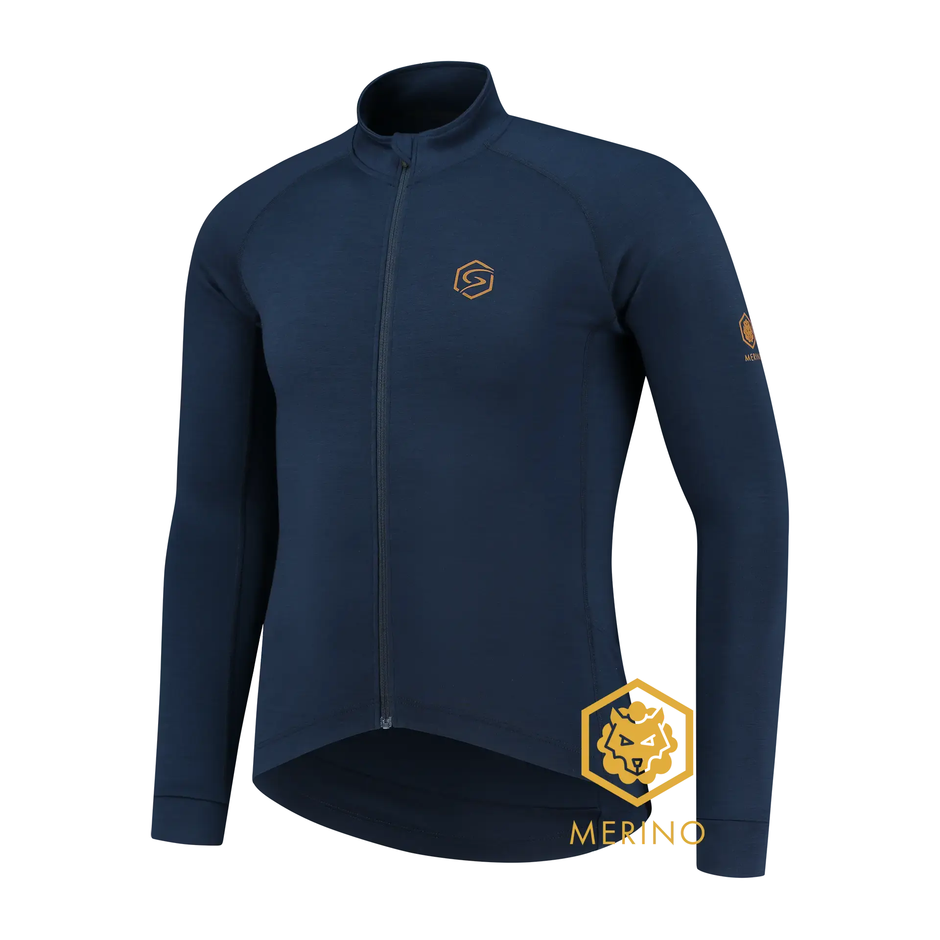 FUTURUM JONA Merino Fietsshirt Lange Mouwen Donkerblauw Heren