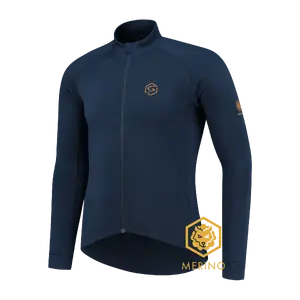FUTURUM JONA Merino Fietsshirt Lange Mouwen Donkerblauw Heren
