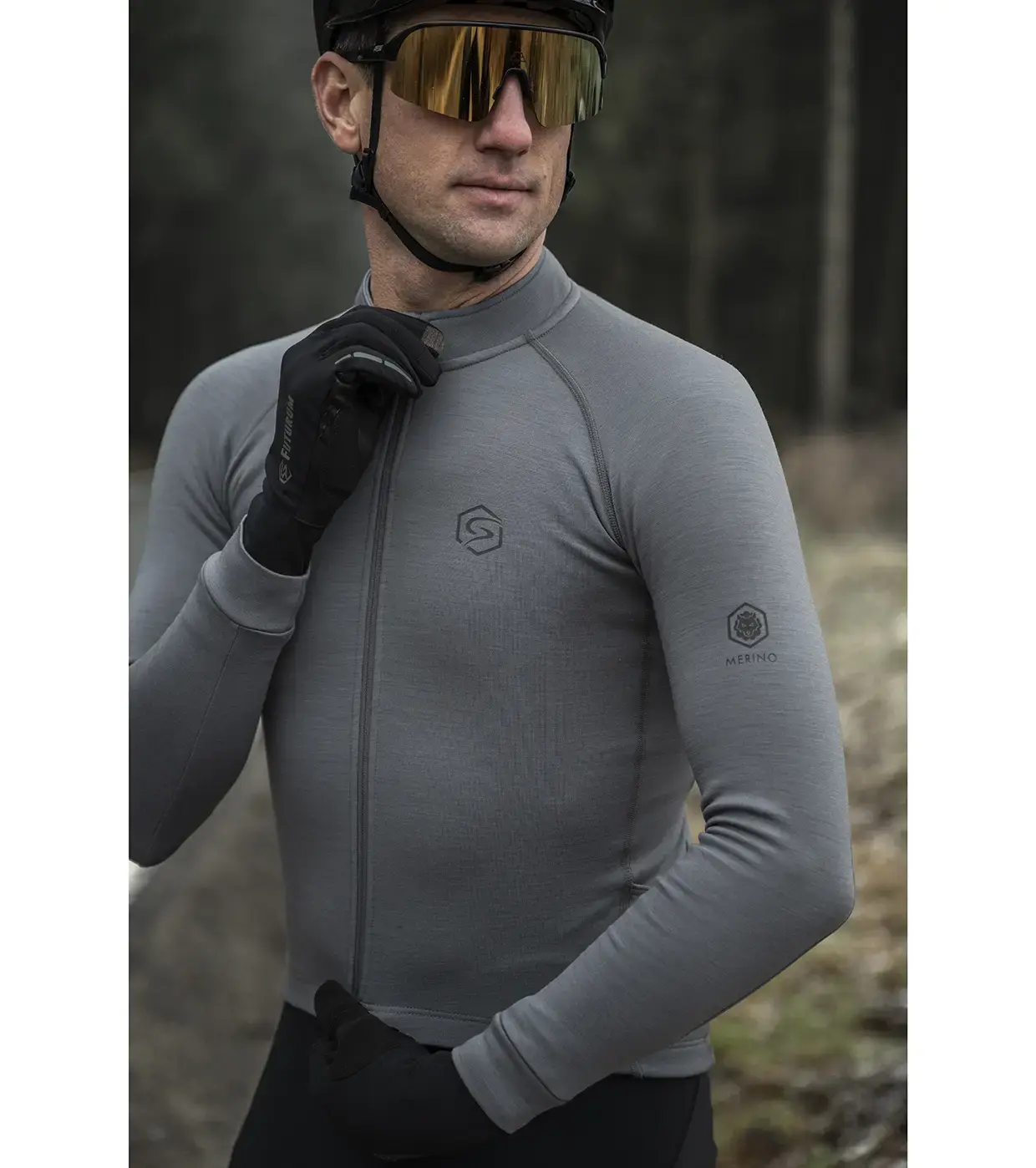 FUTURUM JONA Merino Fietsshirt Lange Mouwen Grijs Heren