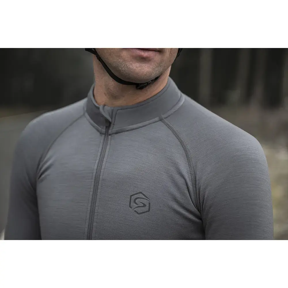 FUTURUM JONA Merino Fietsshirt Lange Mouwen Grijs Heren