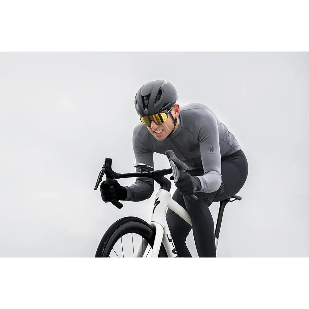 FUTURUM JONA Merino Fietsshirt Lange Mouwen Grijs Heren