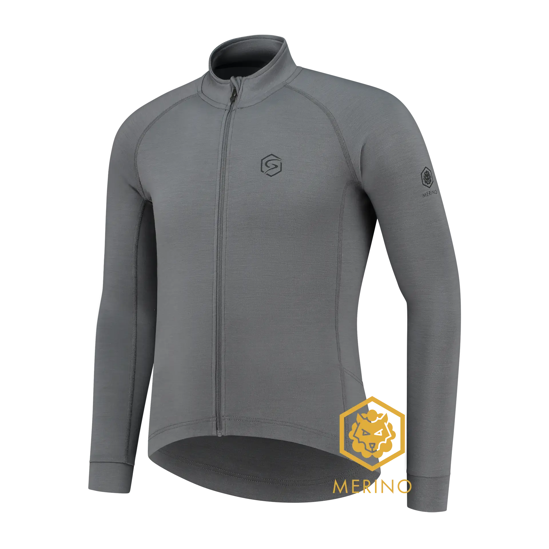 FUTURUM JONA Merino Fietsshirt Lange Mouwen Grijs Heren