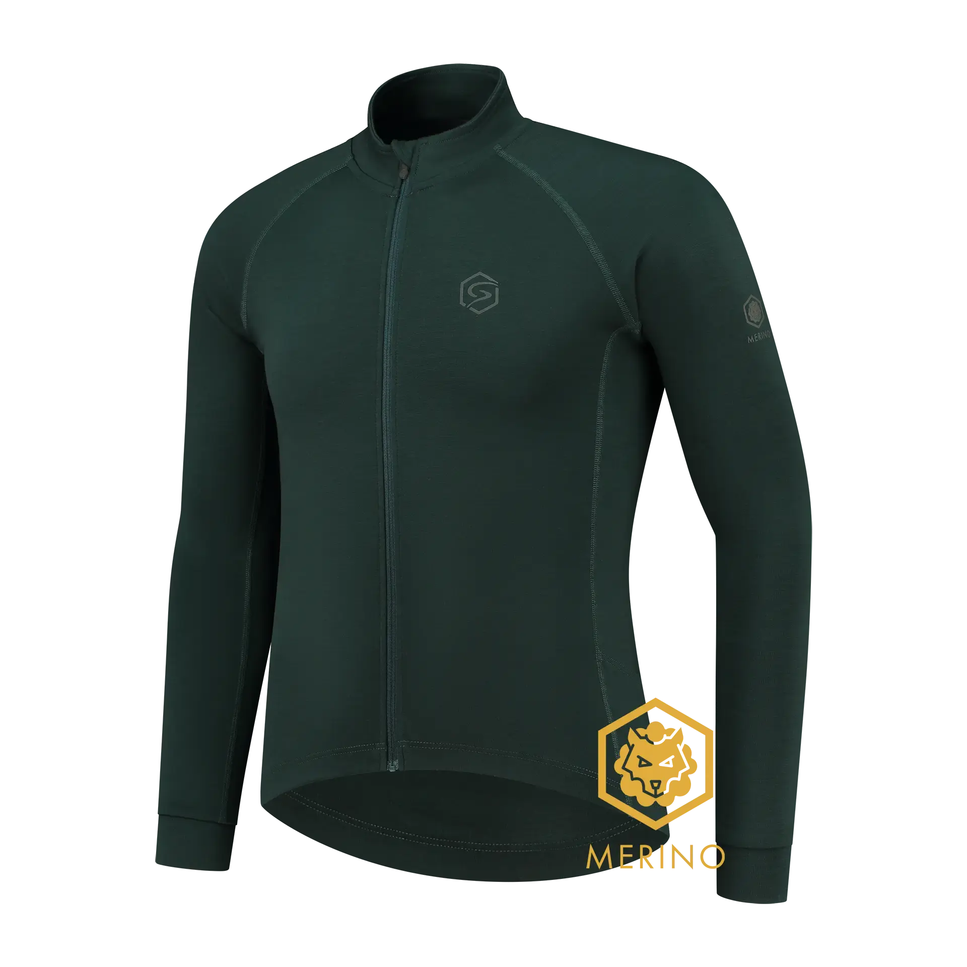 FUTURUM JONA Merino Fietsshirt Lange Mouwen Donkergroen Heren