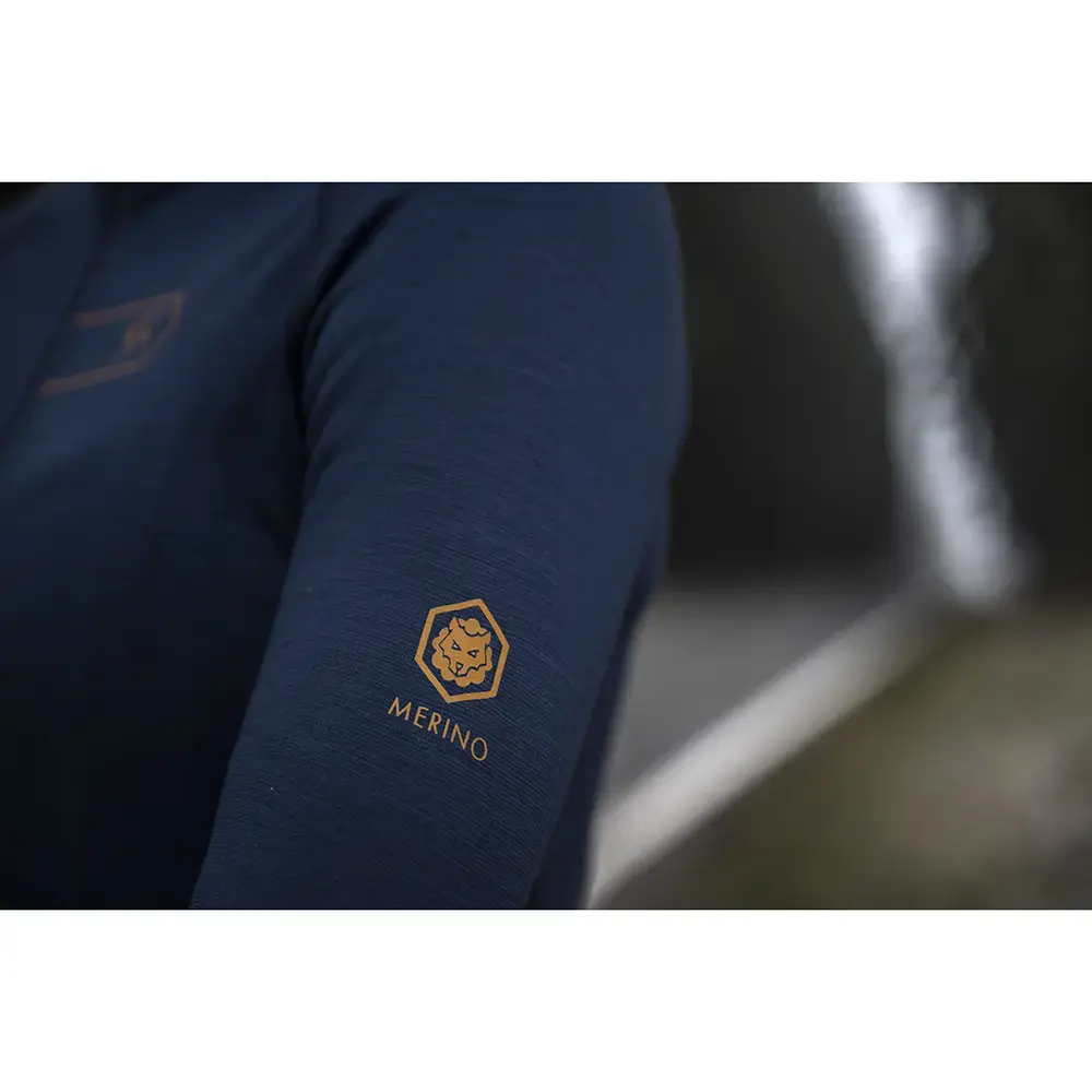 FUTURUM ROSA Merino Fietsshirt Lange Mouwen Donkerblauw Dames