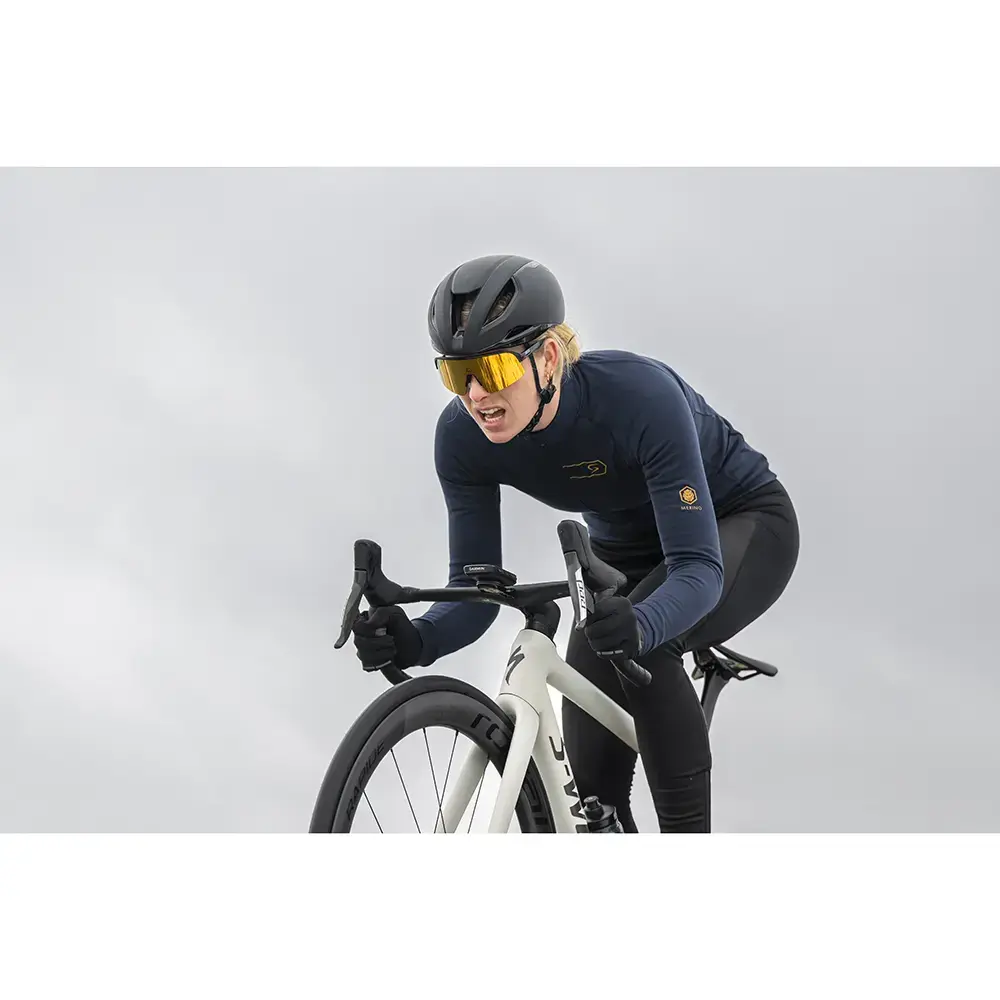 FUTURUM ROSA Merino Fietsshirt Lange Mouwen Donkerblauw Dames