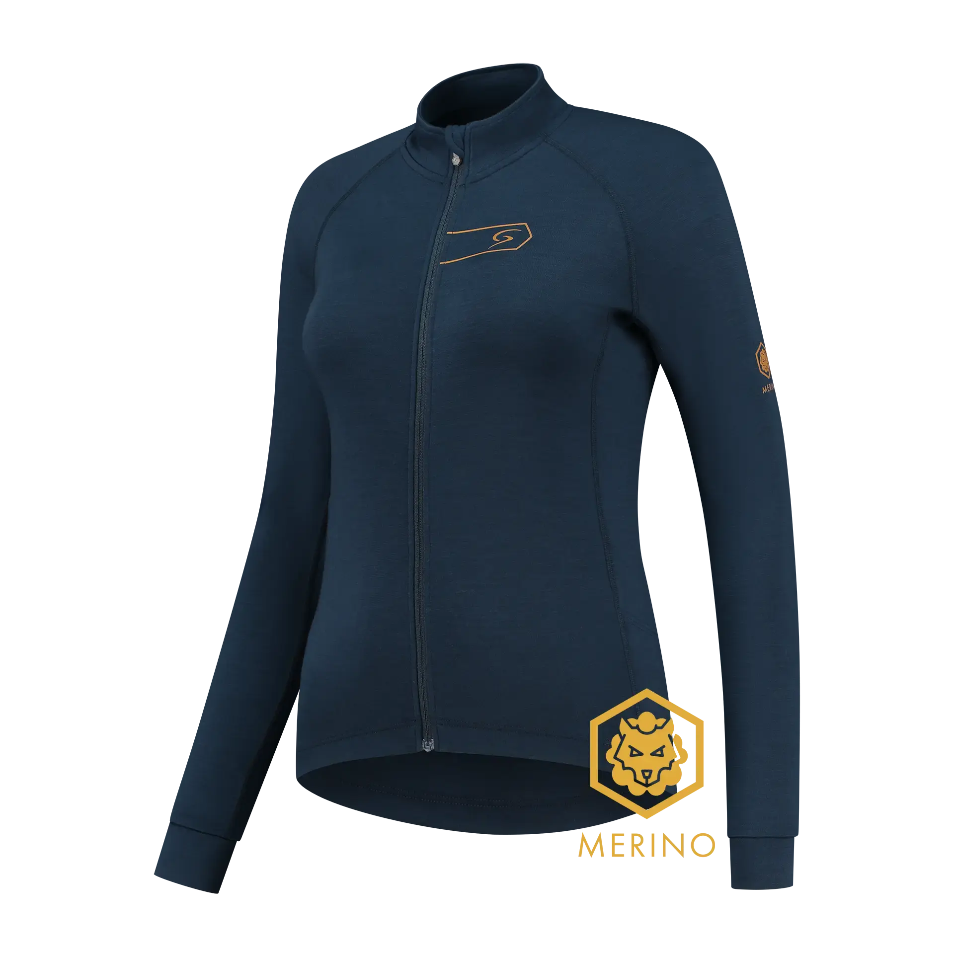 FUTURUM ROSA Merino Fietsshirt Lange Mouwen Donkerblauw Dames