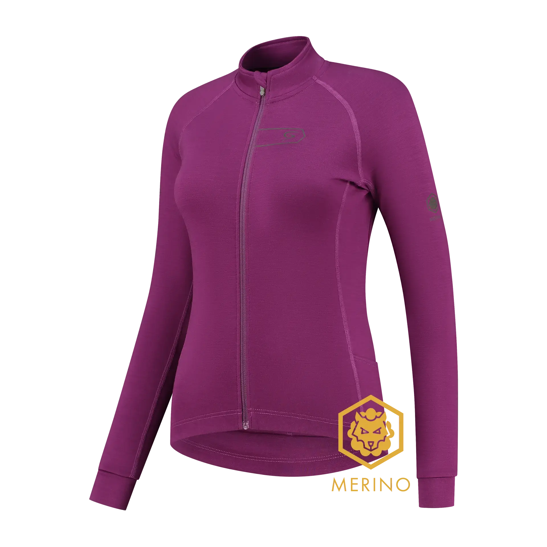 FUTURUM ROSA Merino Fietsshirt Lange Mouwen Roze/Paars Dames