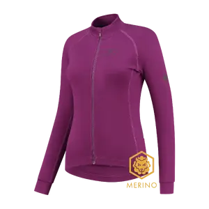FUTURUM ROSA Merino Fietsshirt Lange Mouwen Roze/Paars Dames