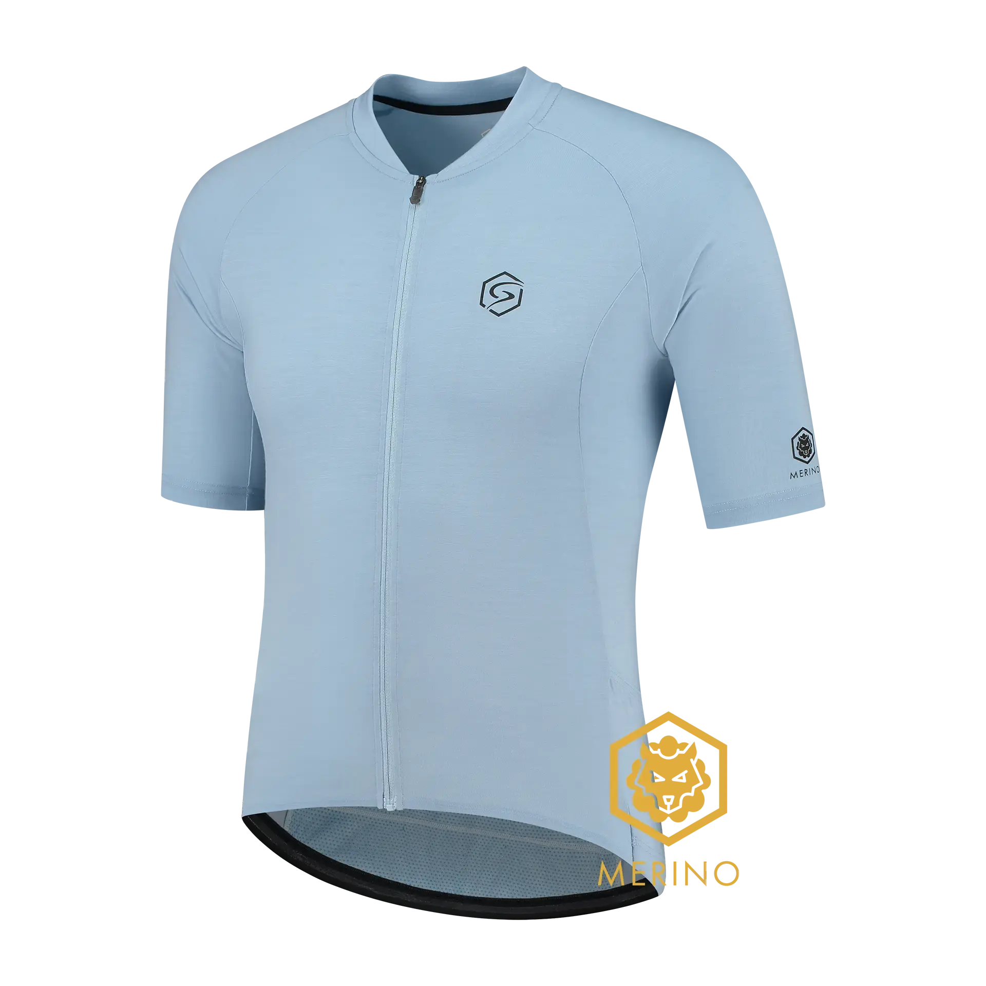 FUTURUM JONA Merino Fietsshirt Korte Mouwen Lichtblauw Heren