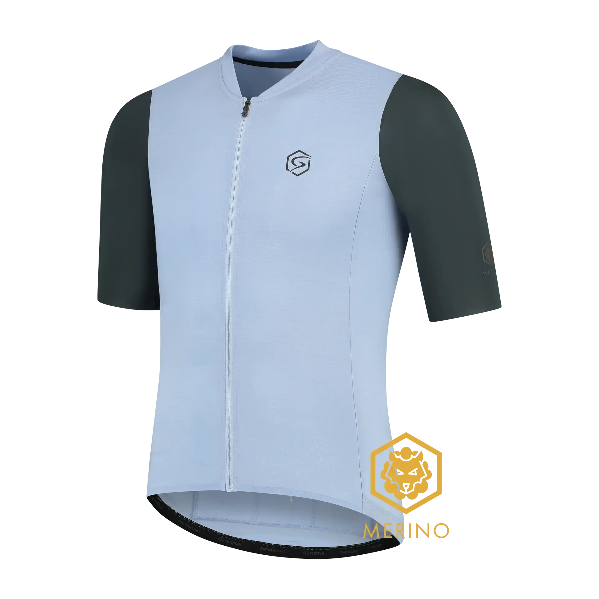 FUTURUM JORIS PRO Merino Fietsshirt Korte Mouwen Lichtblauw Heren