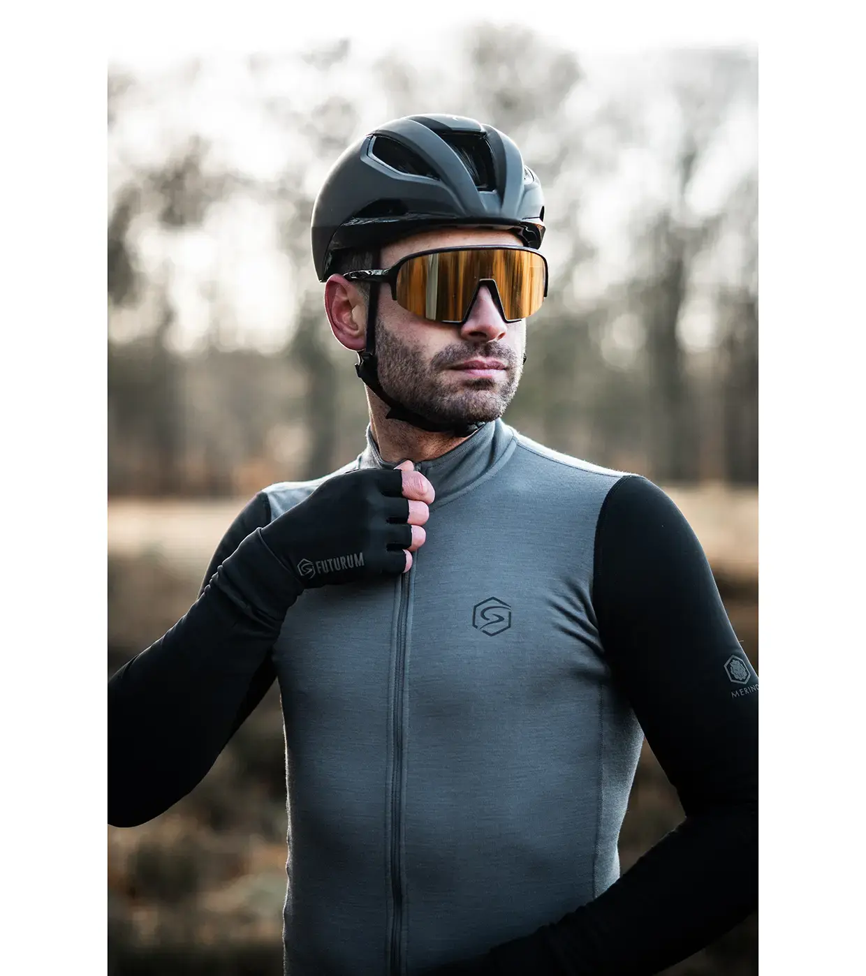 FUTURUM JORIS PRO Merino Fietsshirt Lange Mouwen Grijs Heren