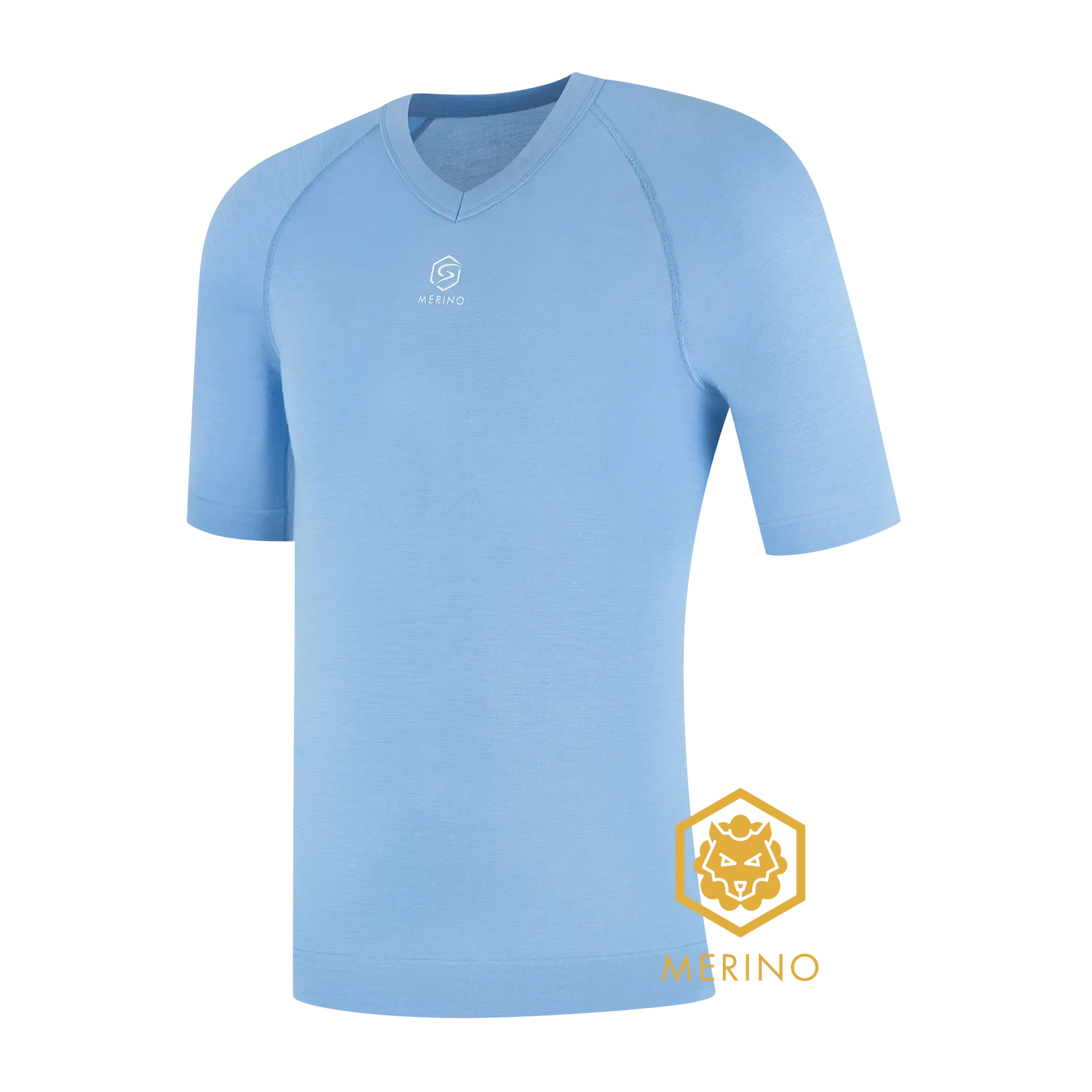 FUTURUM 4 SEASONS Merino Ondershirt Korte Mouwen Lichtblauw