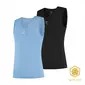FUTURUM 4 SEASONS Merino Ondershirt Mouwloos Zwart&Lichtblauw 2-Pack — afbeelding 1