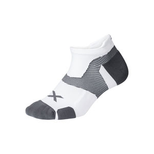 2XU Vectr Cushion No Show Compressiesokken Wit/Grijs
