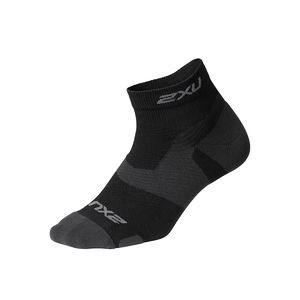 2XU Vectr Light Cushion 1/4 Crew Compressiesokken Zwart/Grijs