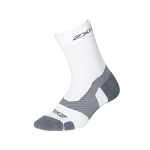 2XU Vectr Light Cushion Crew Compressiesokken Wit/Grijs