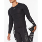 2XU Core Compression Hardloopshirt Lange Mouwen Zwart/Zilver Heren