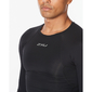 2XU Core Compression Hardloopshirt Lange Mouwen Zwart/Zilver Heren