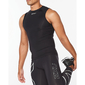 2XU Core Compression Hardloopshirt Zonder Mouwen Zwart/Zilver Heren