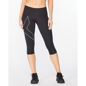 2XU Light Speed  Mid-Rise Compression Hardloopbroek Driekwart Zwart Dames