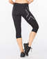 2XU Aero Vent Mid-Rise Compression Hardloopbroek 3/4 Zwart/Zilver Dames