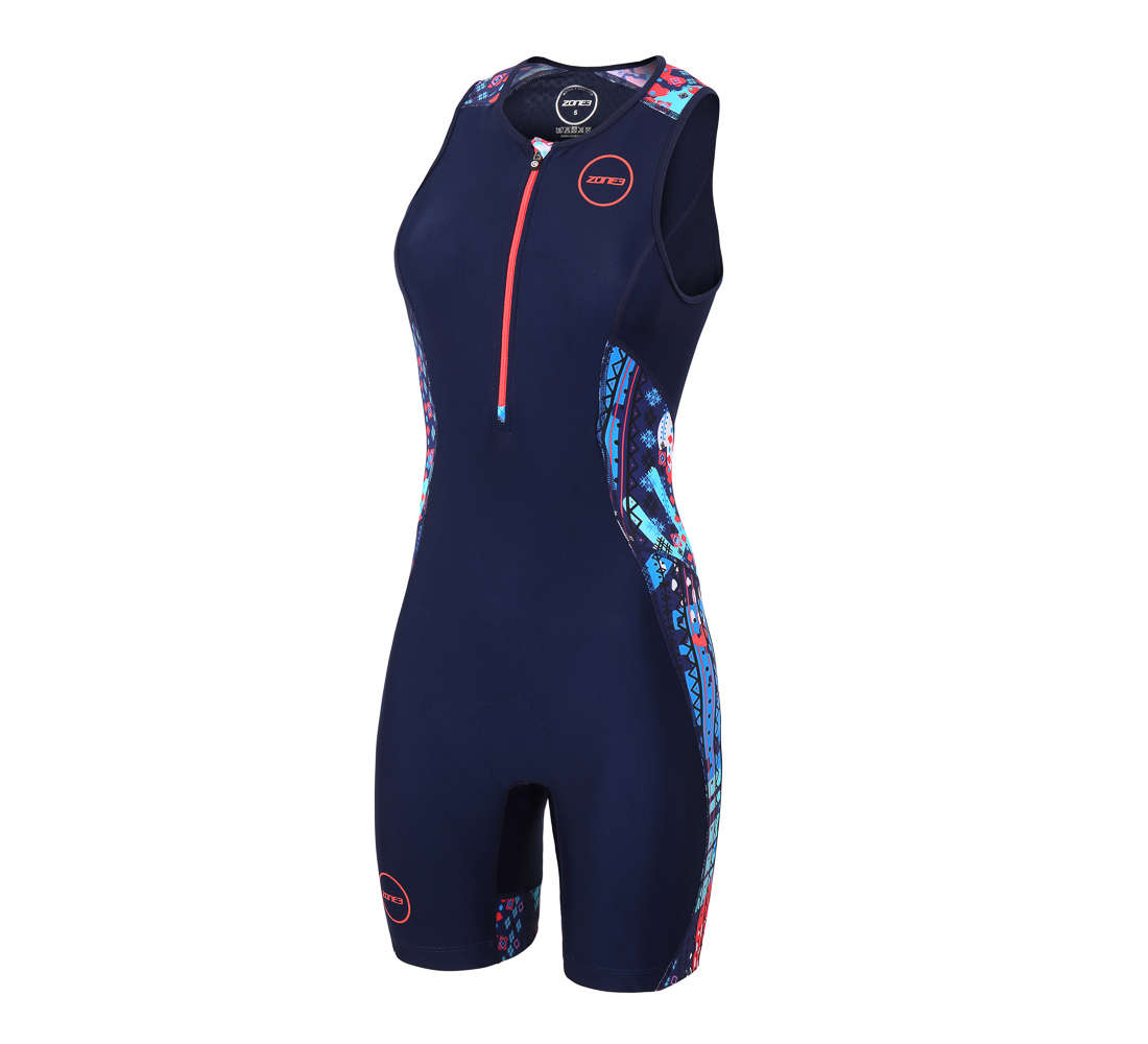 Zone3 Activate Plus Trisuit Zonder Mouwen Donkerblauw/Rood/Blauw Dames