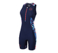 Zone3 Activate Plus Trisuit Zonder Mouwen Donkerblauw/Rood/Blauw Dames