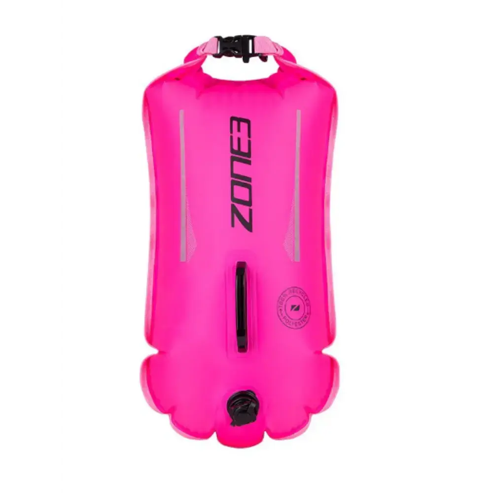 Zone3 Recycled Swim Safety Buoy/Dry Bag 28L Hi-Vis Roze