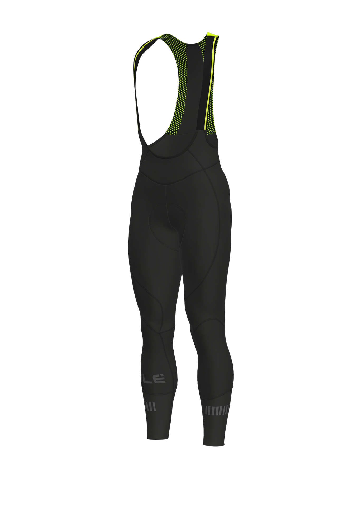 ALE Clima Be-Hot Fietsbroek Lang Met Zeem en Bretels Zwart Heren