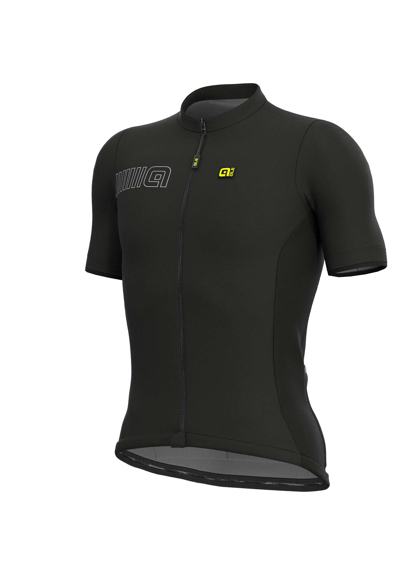 Ale Solid Color Block Fietsshirt Korte Mouwen Zwart Heren