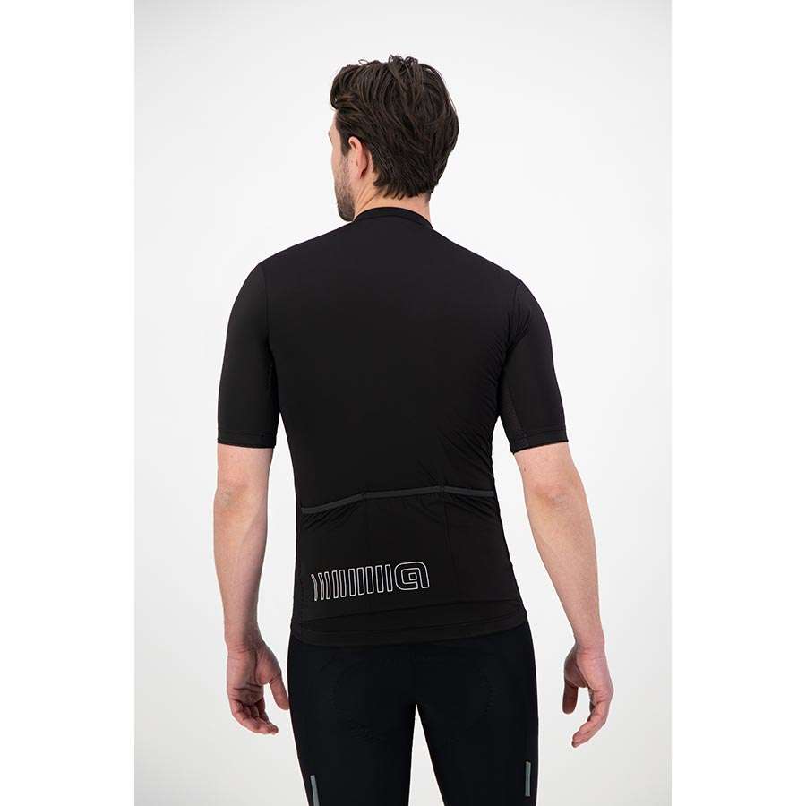 Ale Solid Color Block Fietsshirt Korte Mouwen Zwart Heren
