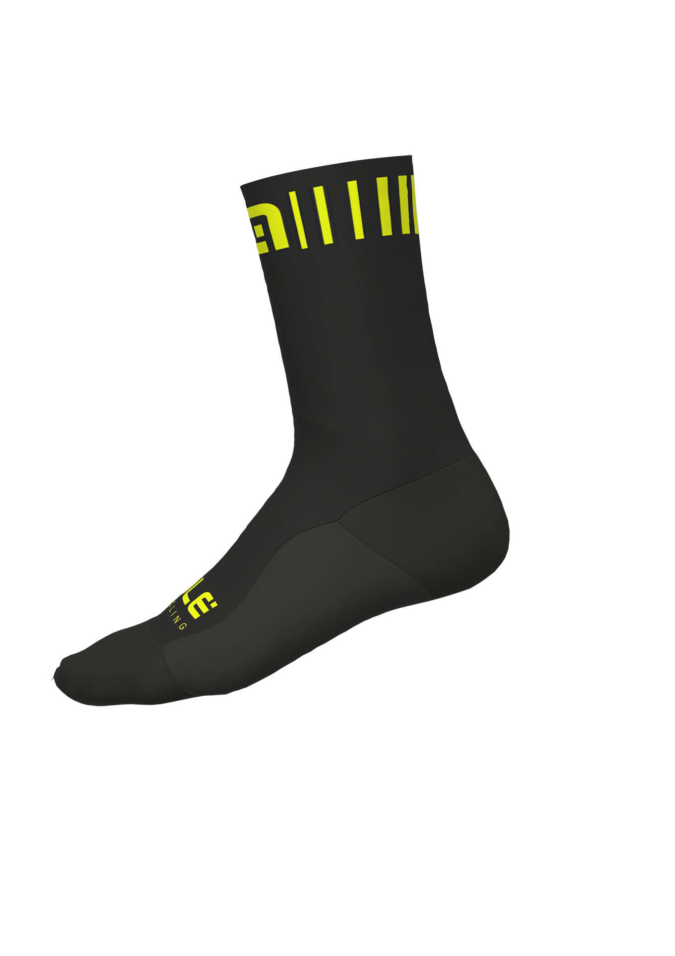 Ale Strada Fietssokken Zwart/Fluo Geel
