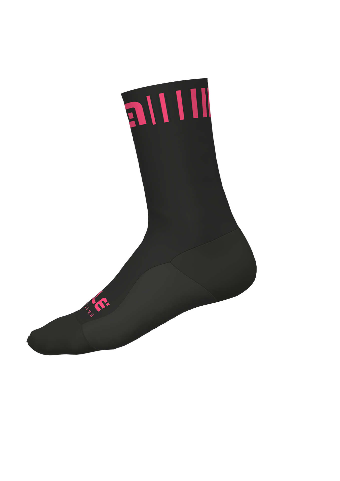 Ale Strada Fietssokken Zwart/Fluo Roze