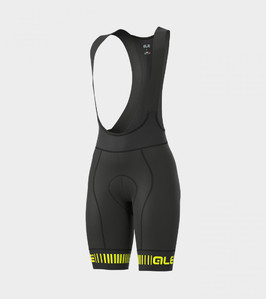 Ale PRR Strada Fietsbroek Kort Zwart/Fluo Geel Dames