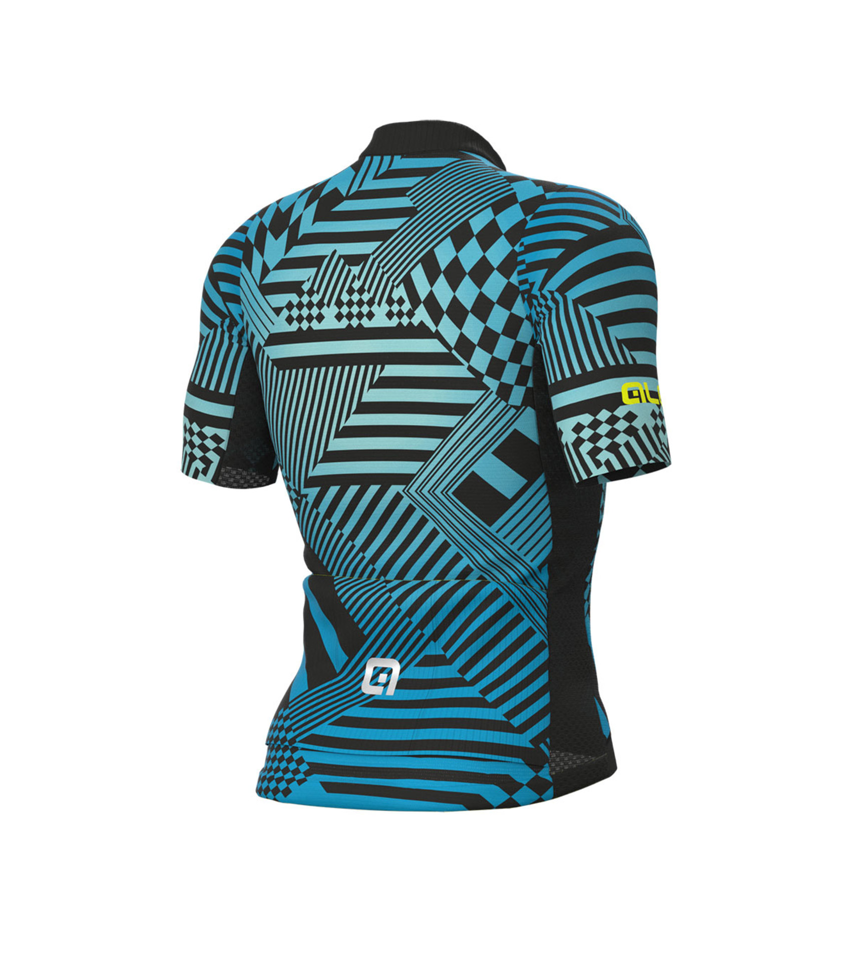 Ale PR-S Checker Fietsshirt Korte Mouwen Lichtblauw Heren