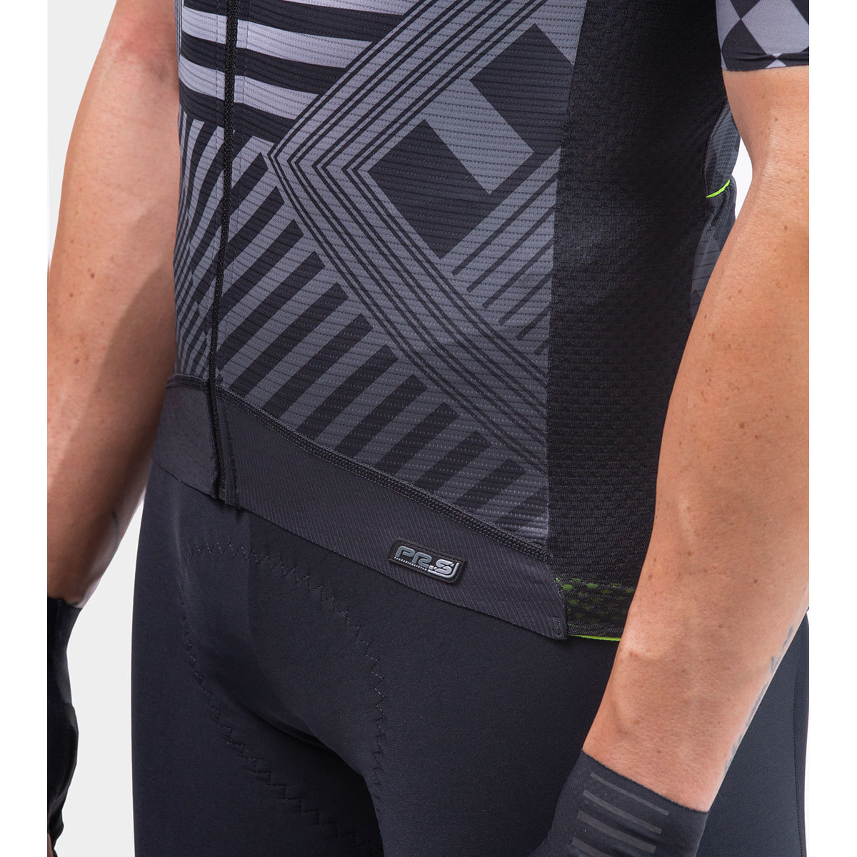 Ale PR-S Checker Fietsshirt Korte Mouwen Grijs Heren