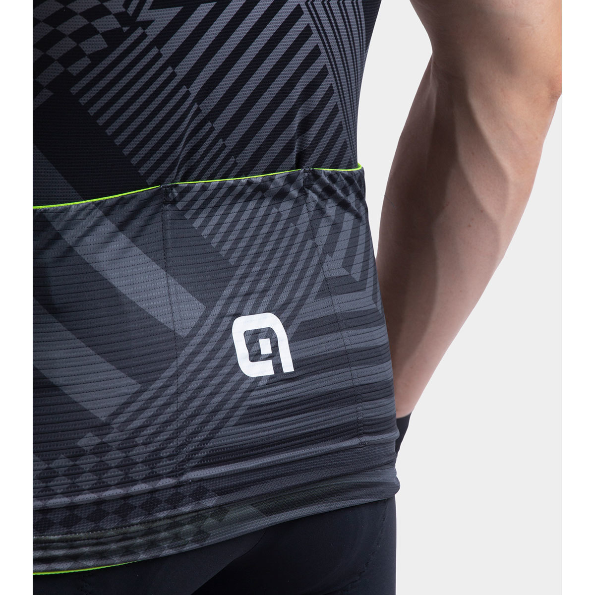 Ale PR-S Checker Fietsshirt Korte Mouwen Grijs Heren