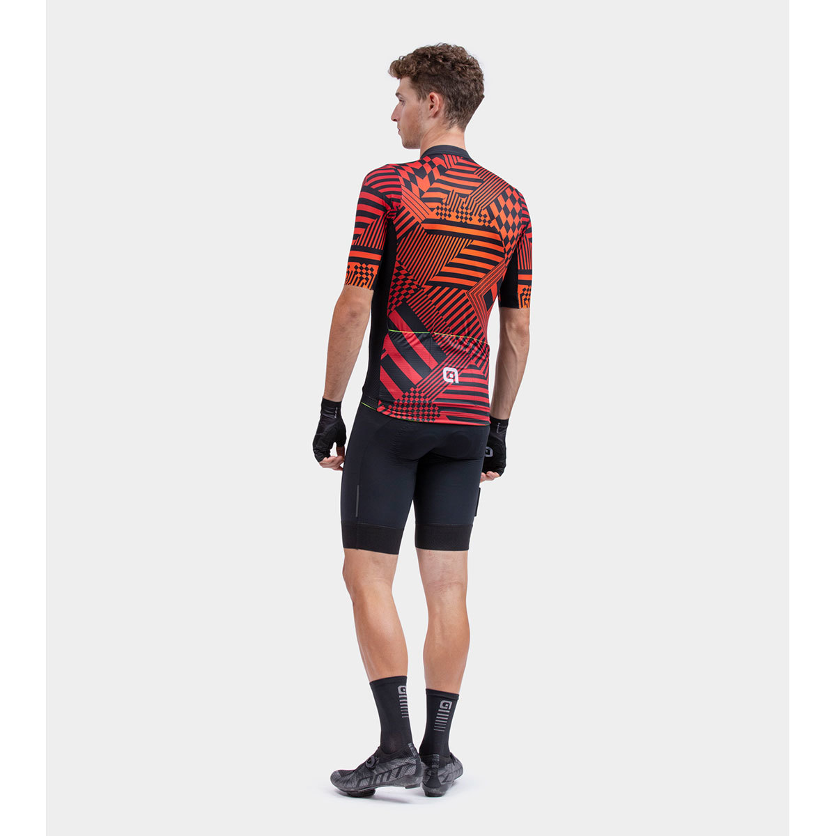 Ale PR-S Checker Fietsshirt Korte Mouwen Rood Heren