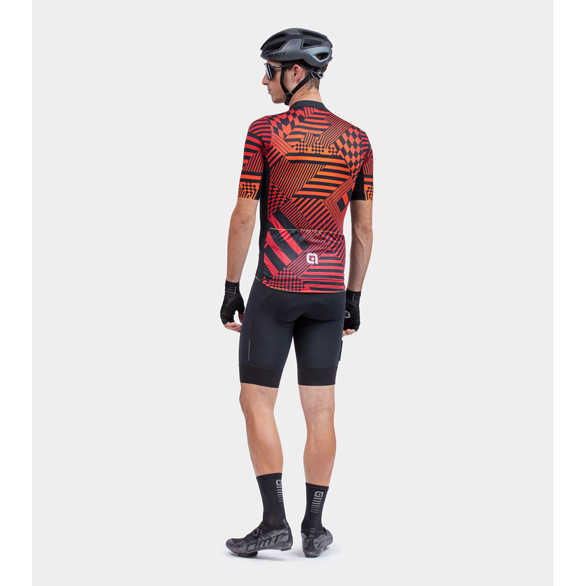 Ale PR-S Checker Fietsshirt Korte Mouwen Rood Heren